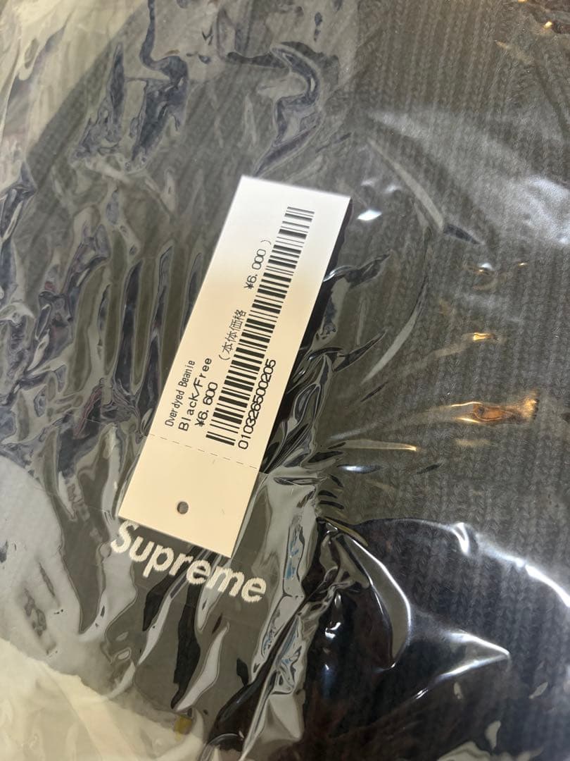 帽子 SUPREME overdyed beanie black 25SS
