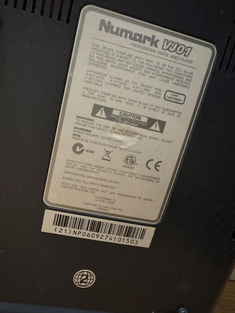 Numark VJ01 プロフェッショナルデジタルビデオプレーヤートランセリバー