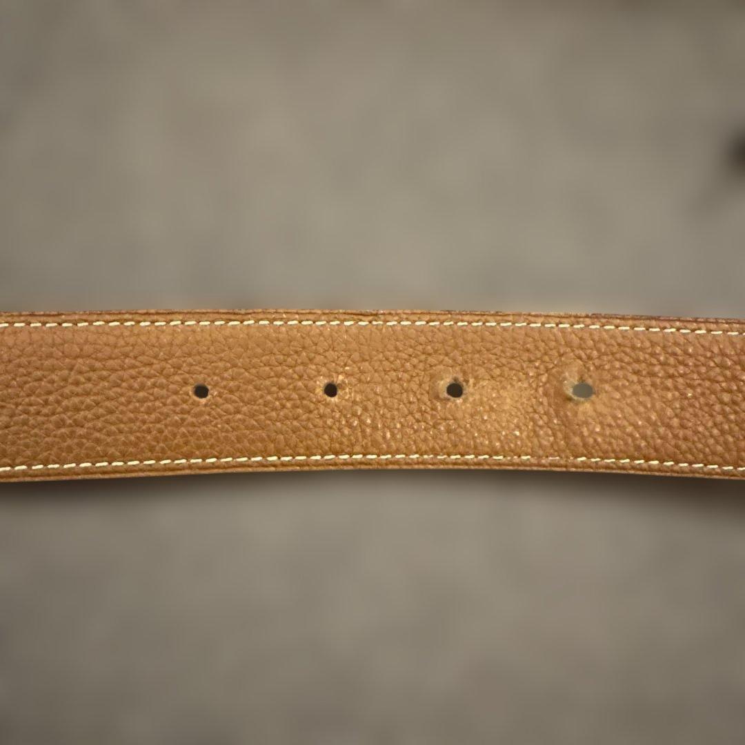 HERMES ブラウンレザーベルト H型バックル