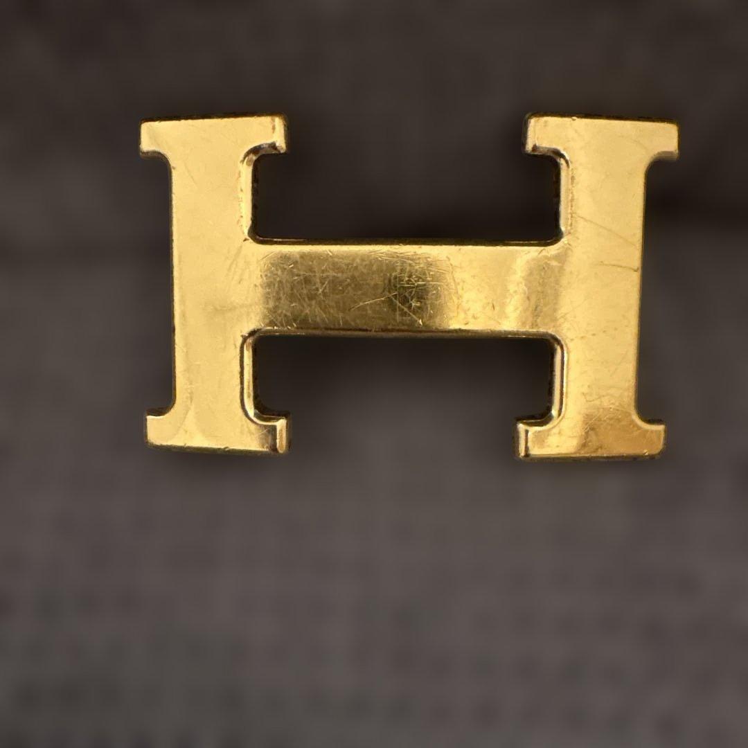 HERMES ブラウンレザーベルト H型バックル