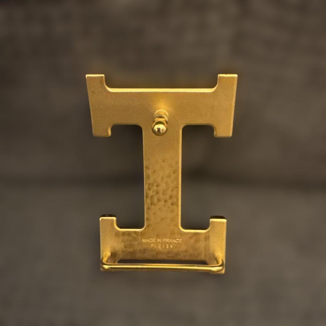 HERMES ブラウンレザーベルト H型バックル