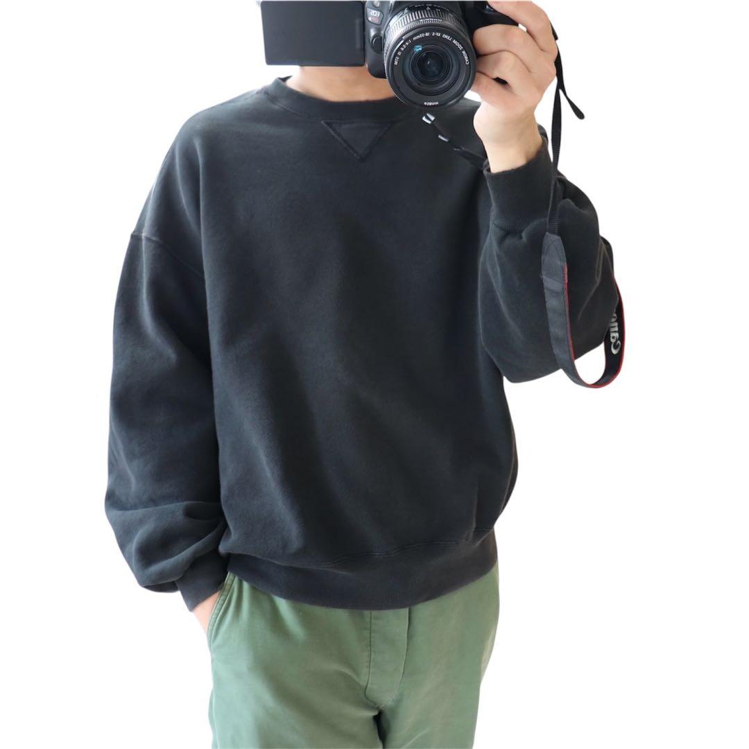 ハイコットン ブラック USA製 90s Russellラッセル スウェットXL