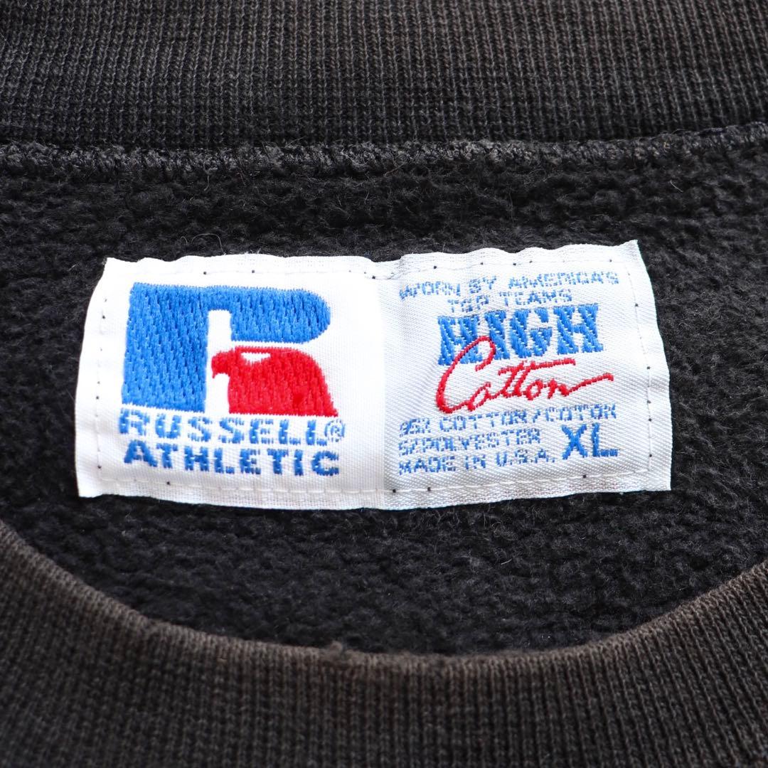ハイコットン ブラック USA製 90s Russellラッセル スウェットXL