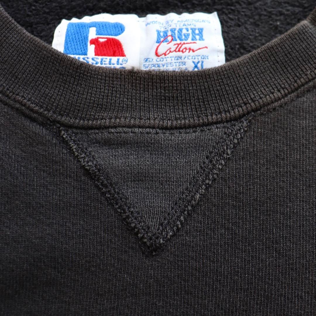ハイコットン ブラック USA製 90s Russellラッセル スウェットXL