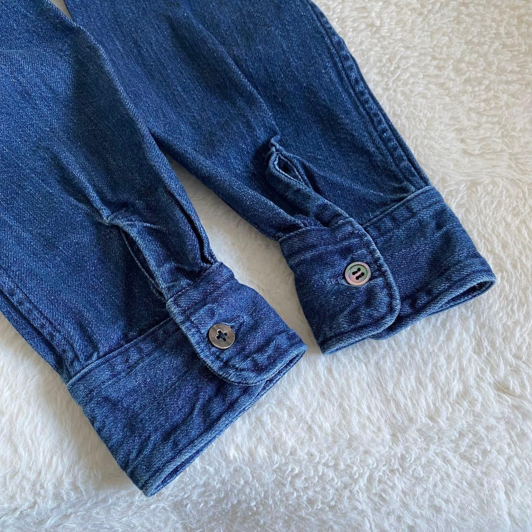 KAPITAL ピンタックデニムシャツ　プリーツ　長袖　メンズXS レディースS