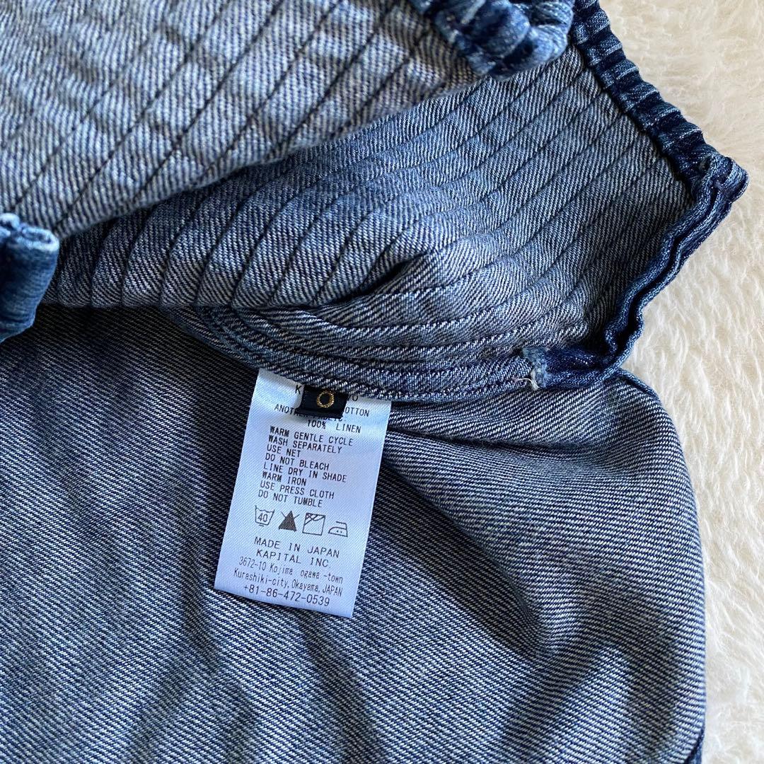 KAPITAL ピンタックデニムシャツ　プリーツ　長袖　メンズXS レディースS
