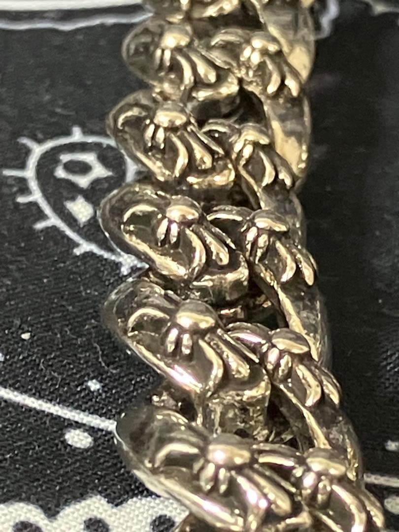 シルバー 925刻印フローラルクロス ウォレットチェーン 193.0g
