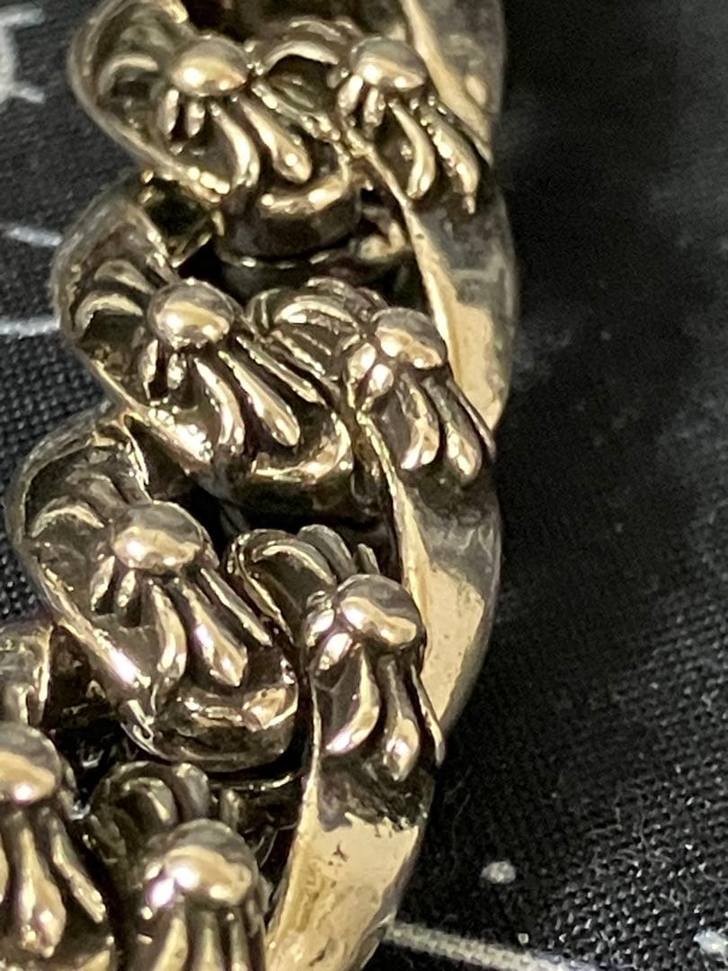 シルバー 925刻印フローラルクロス ウォレットチェーン 193.0g