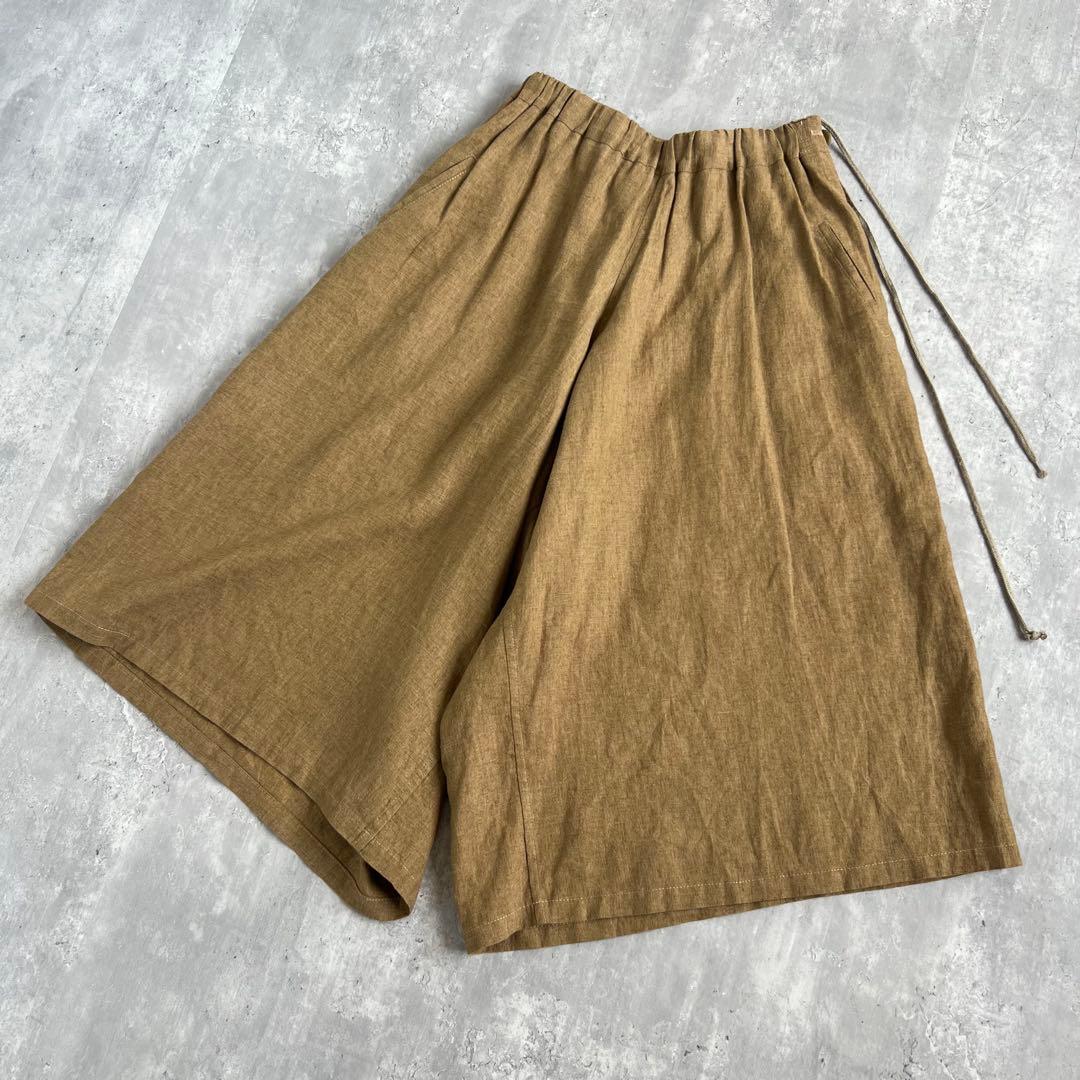 Y's　ワイズ　ヨウジヤマモト　リネン100%　スカートパンツ　ナチュラル　S