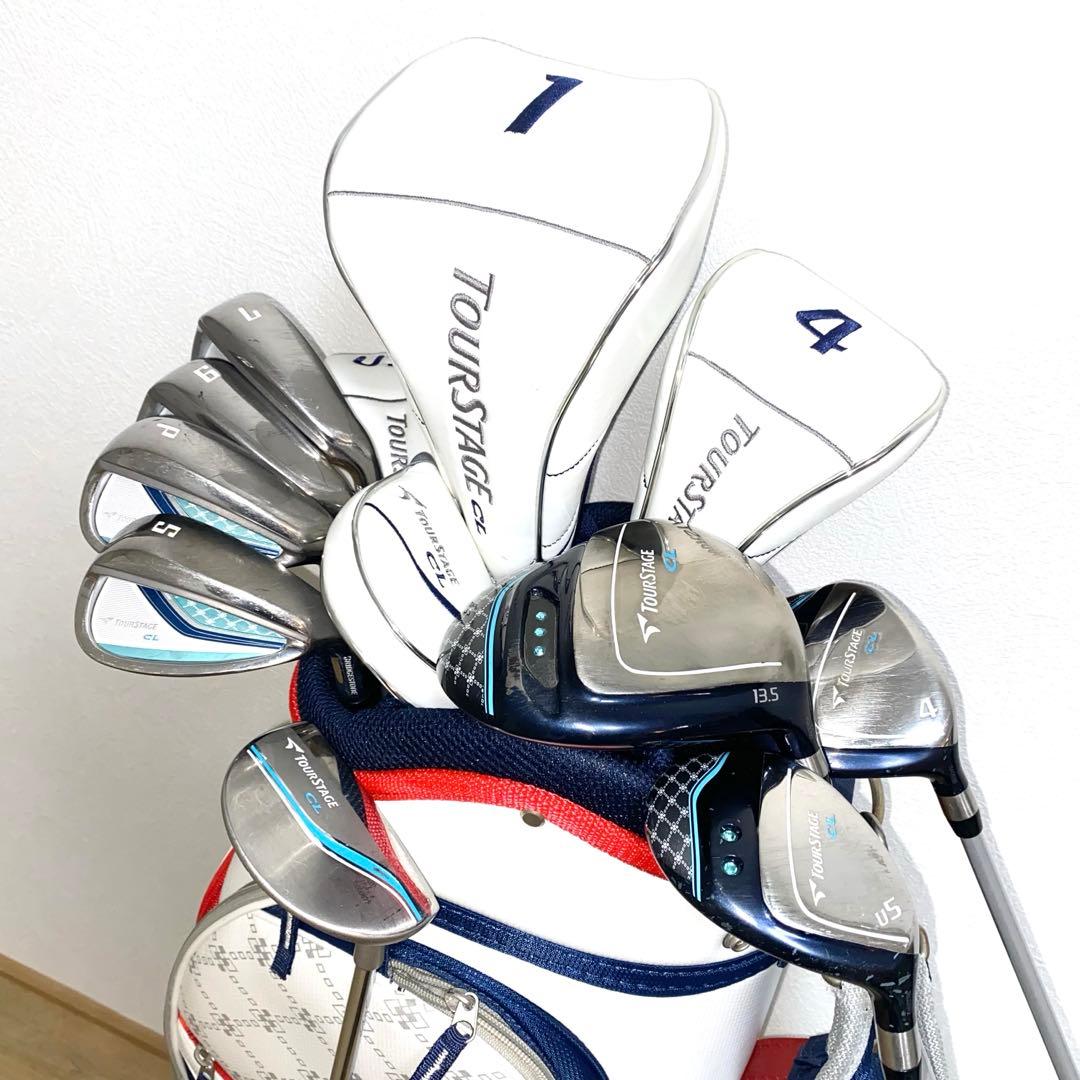 TOURSTAGE CLレディース用ゴルフクラブセット☆初心者キャディバッグ付
