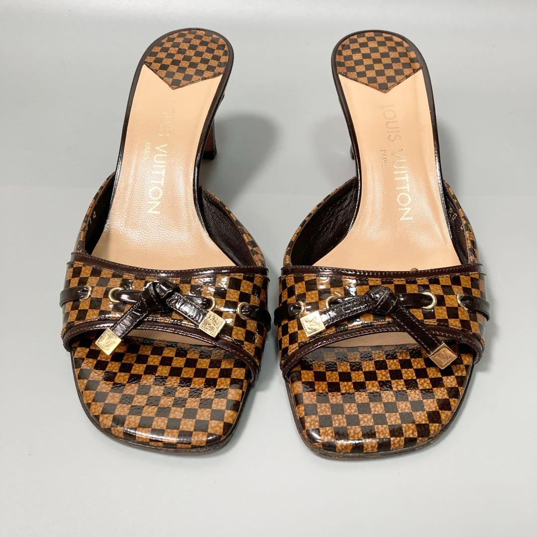 美品 ルイヴィトン ダミエ ミュール リボン 37 1/2