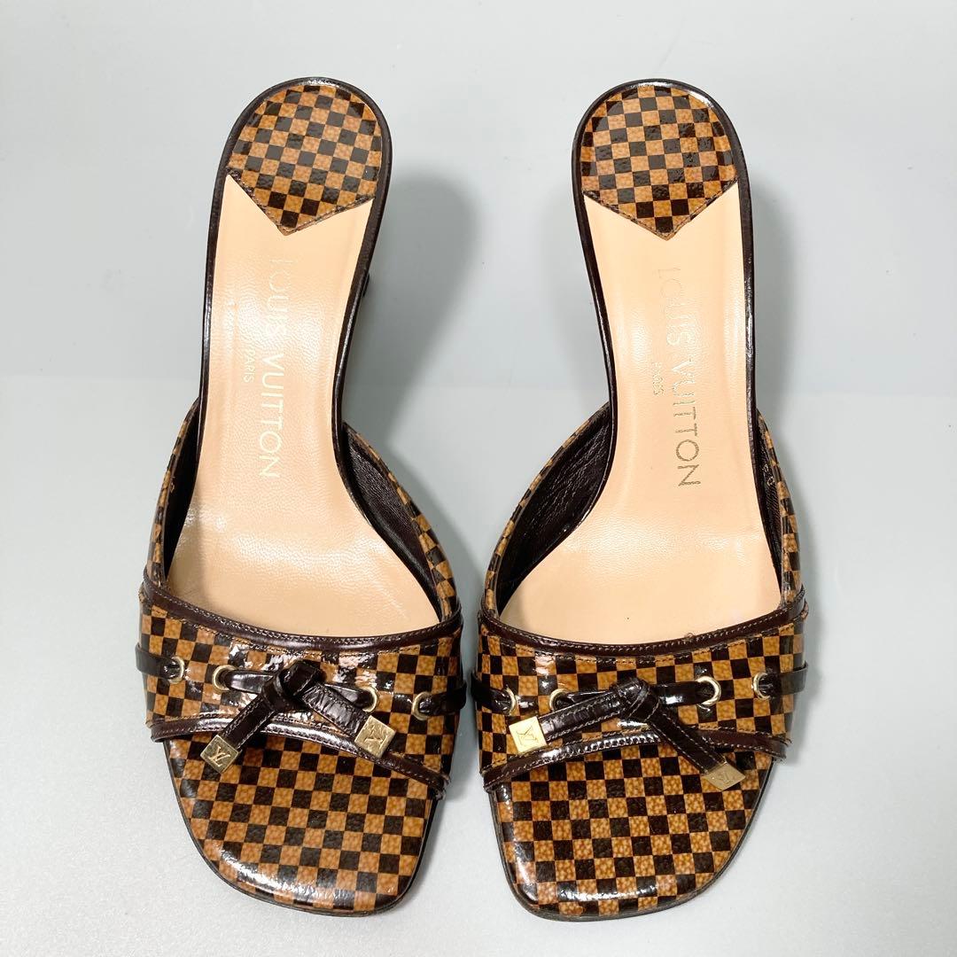 美品 ルイヴィトン ダミエ ミュール リボン 37 1/2