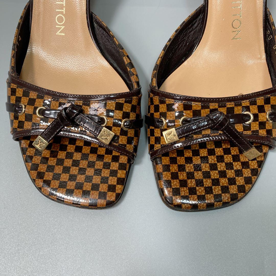 美品 ルイヴィトン ダミエ ミュール リボン 37 1/2