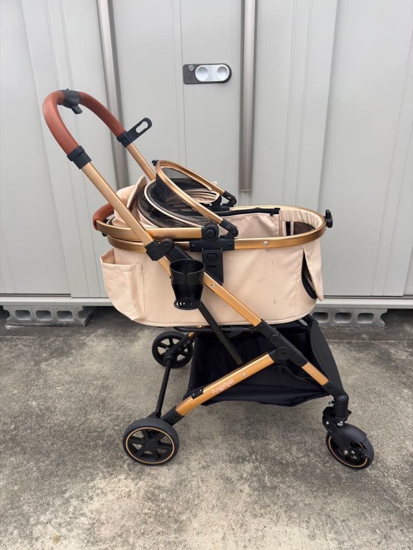 Anjelpet ペットカート　分離型　犬　猫　カーキ