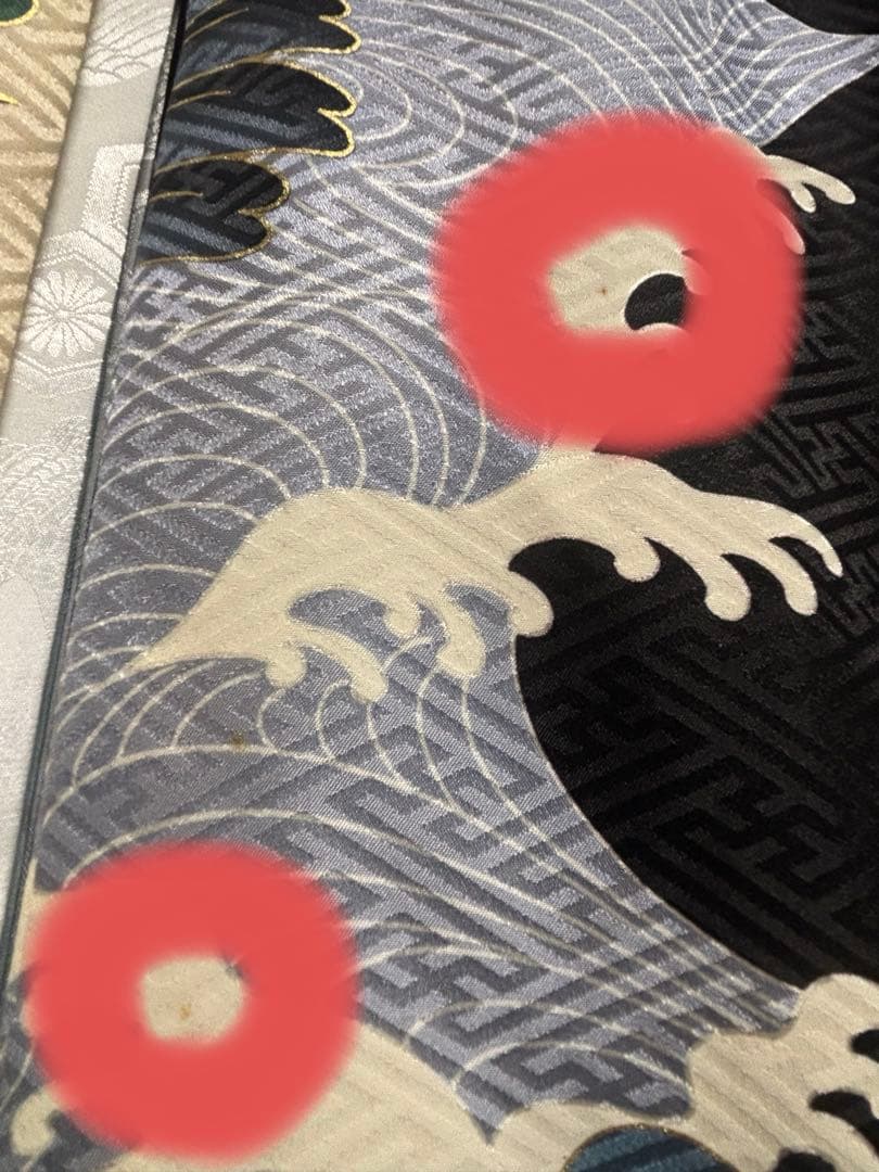 正絹　お宮参り.七五三　黒地 松に鷹兜