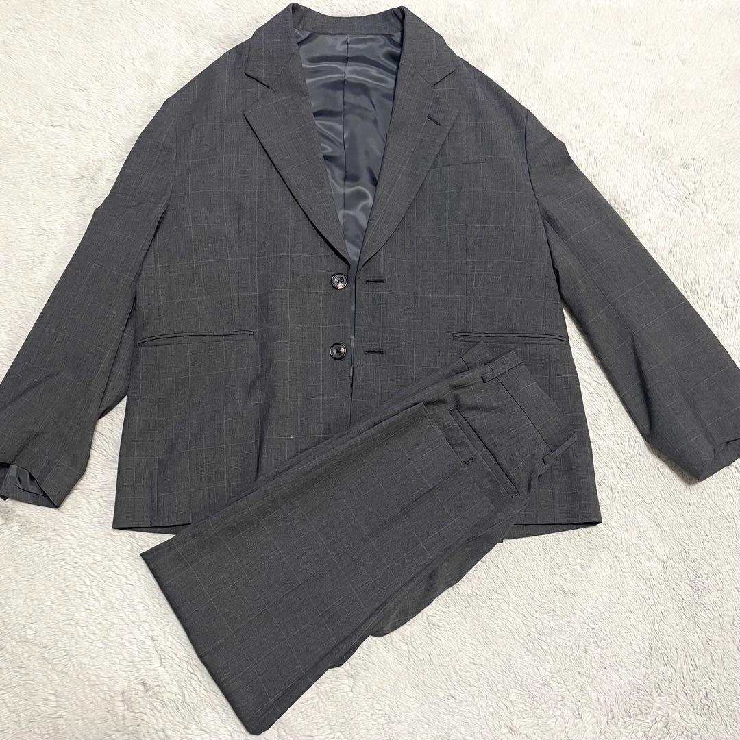 【美品】steinシュタイン テーラードジャケットセットアップ Sサイズ グレー