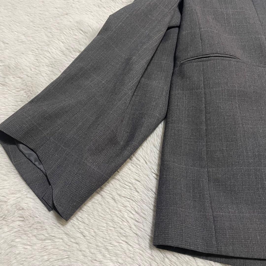 【美品】steinシュタイン テーラードジャケットセットアップ Sサイズ グレー
