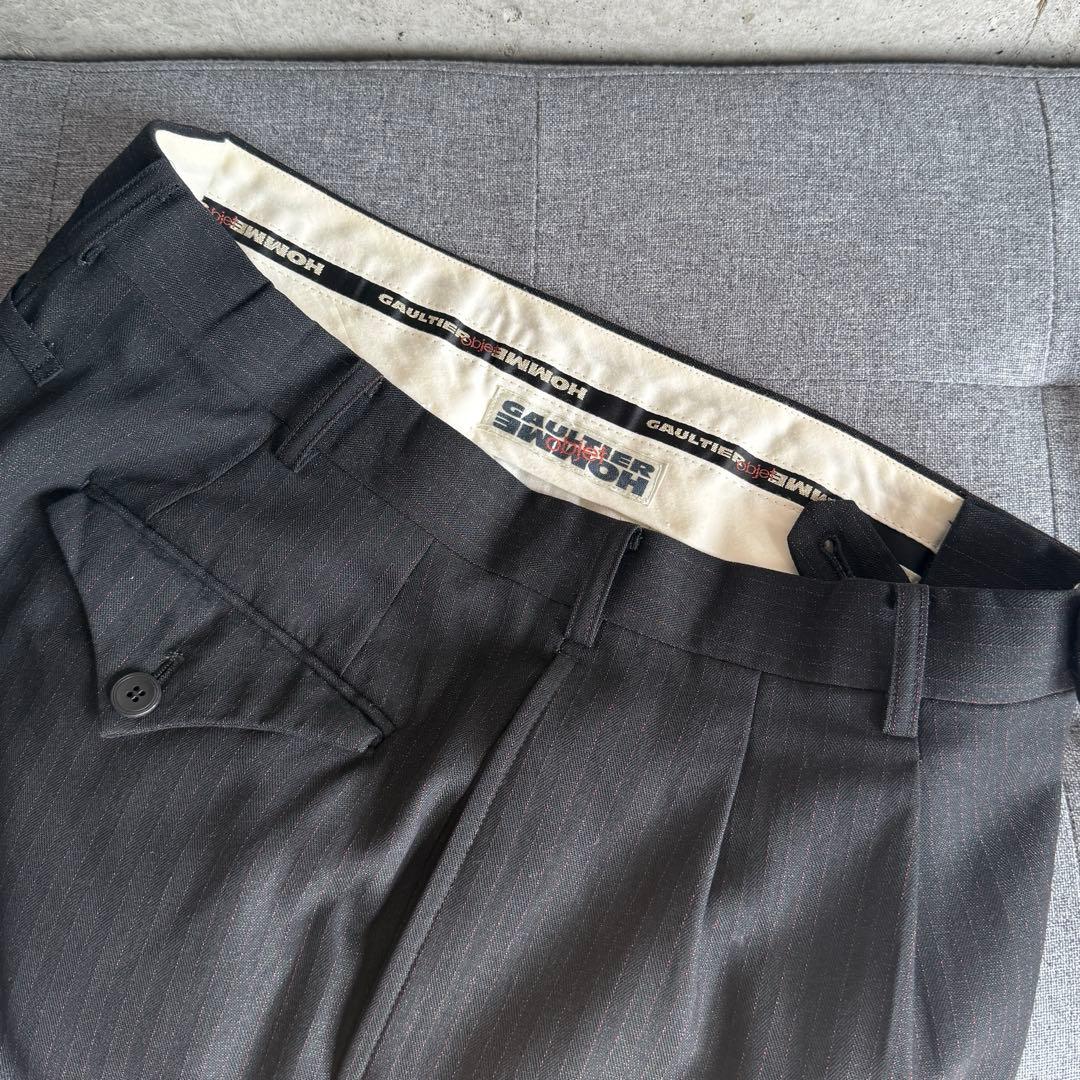 ゴルチエ ストライプ スラックス