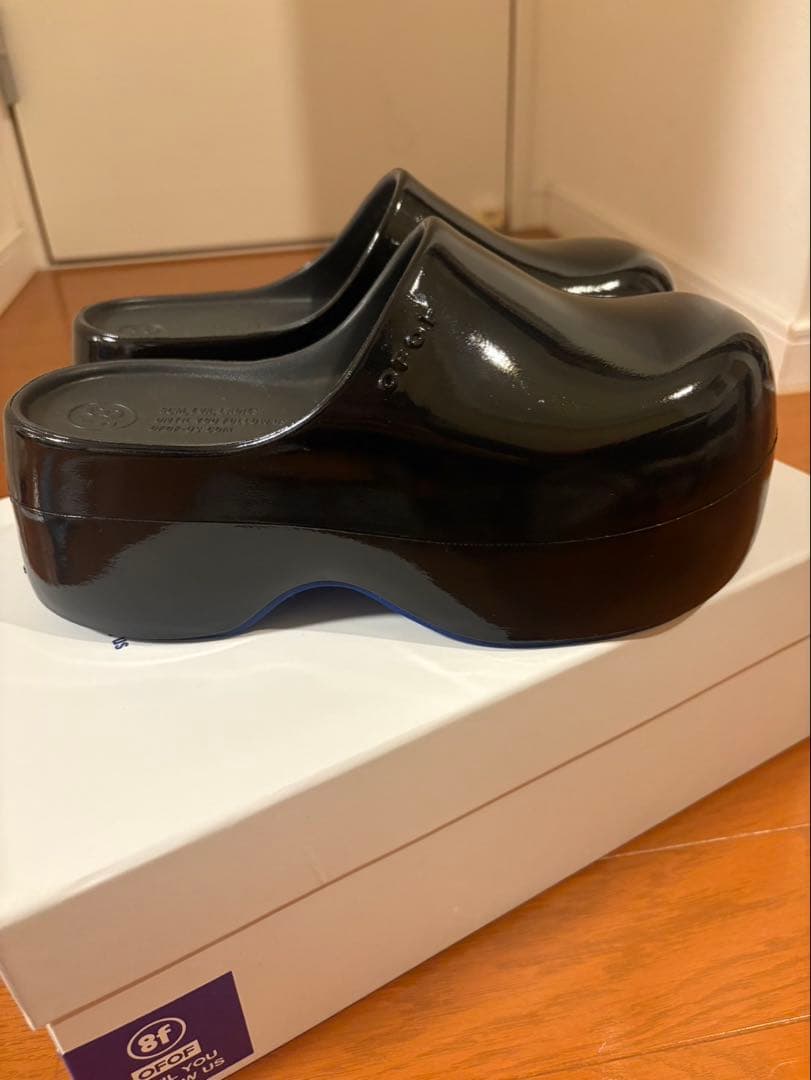 靴 OFOF 1F GLOSSY BLACK UK3