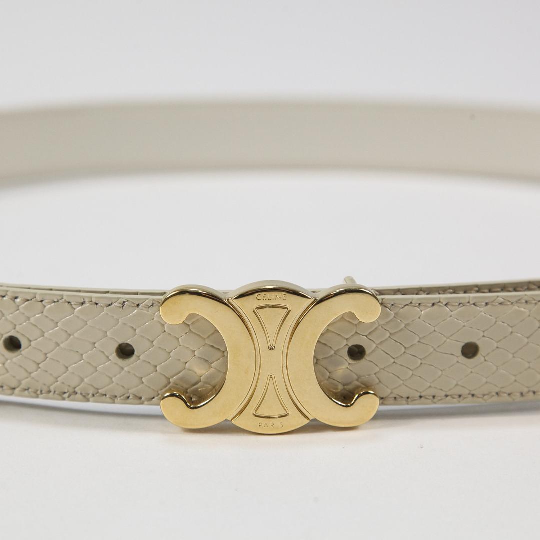極美品 CELINE トリオンフ リバーシブルベルト 25MM ゴールドバックル
