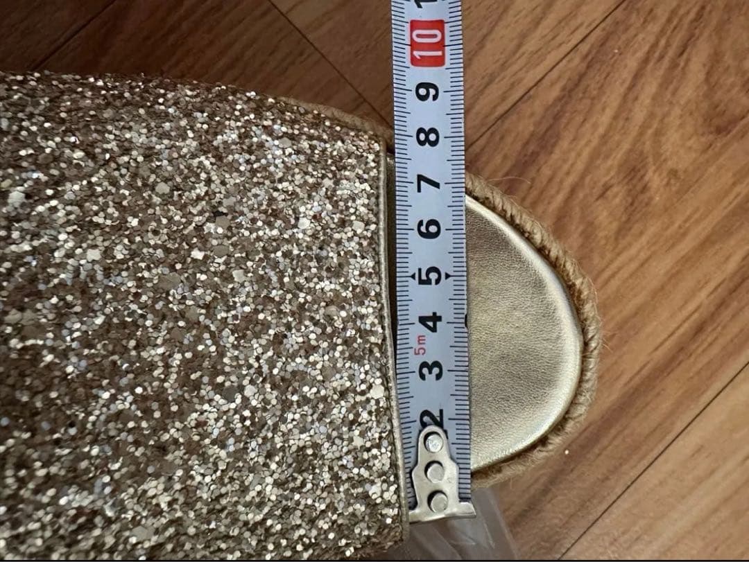 miumiu 厚底ラメミュールグリッターサンダル ミュウミュウ 38 25