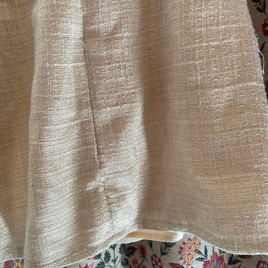 ローブドフルール　アイボリー ハイネックドレス ビジュー付き