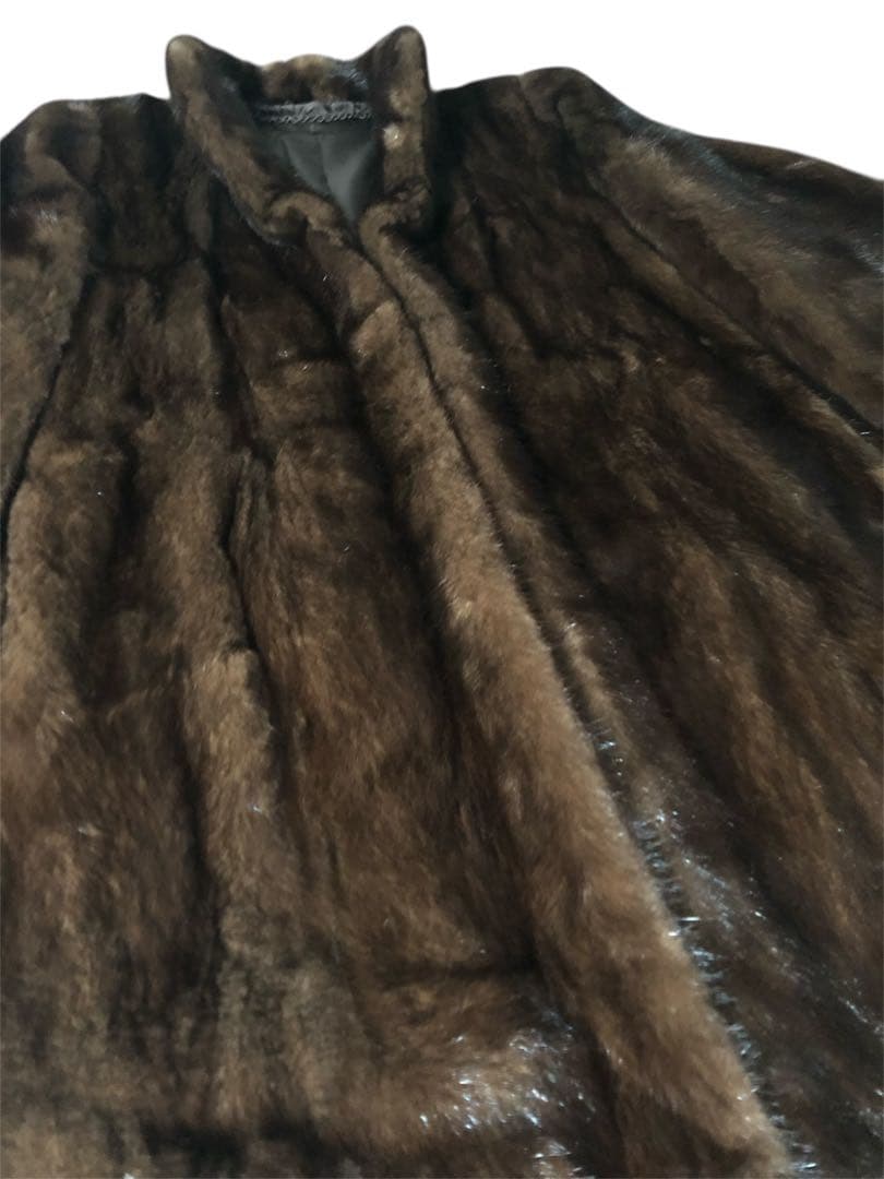 【美品】マホガニーミンクコート　11号　L ミンクコート　リアルファー　毛皮