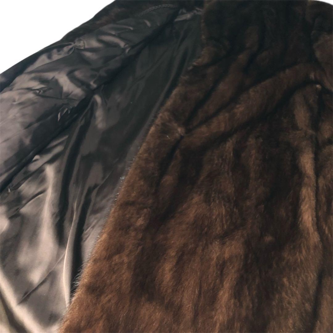 【美品】マホガニーミンクコート　11号　L ミンクコート　リアルファー　毛皮