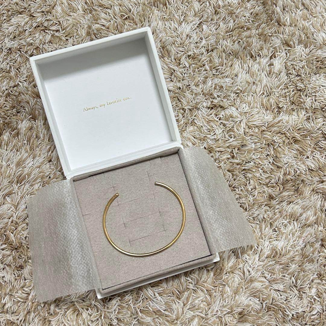 美品【eteエテ】オブジェ シン バングル S イエローゴールド