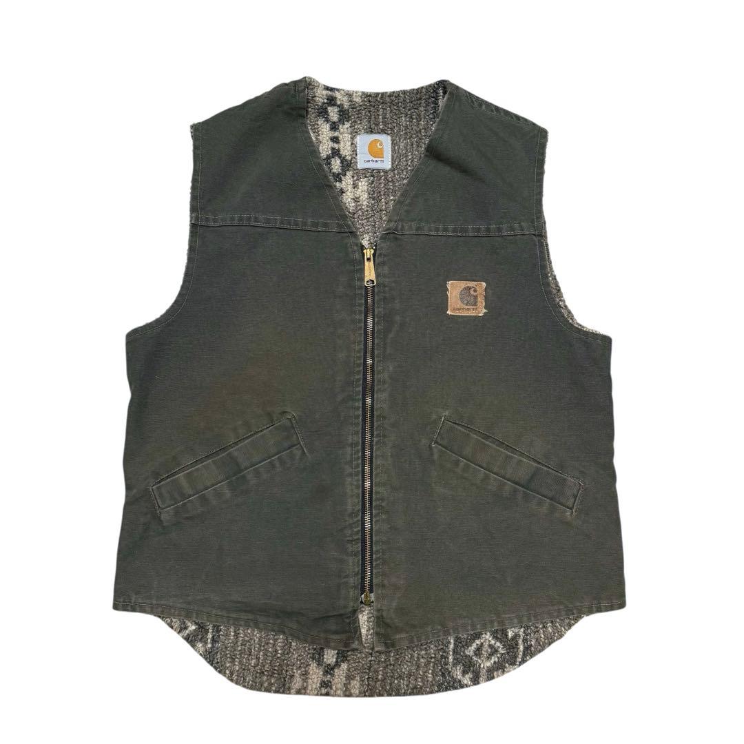 希少 90s Carhartt サウスウエスト ネイティブ ボア ダック ベスト