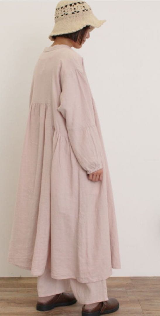 ⭐︎ほうじ茶☆新品タグ付きsm2クロスリネンショールカラーワンピースMピンク