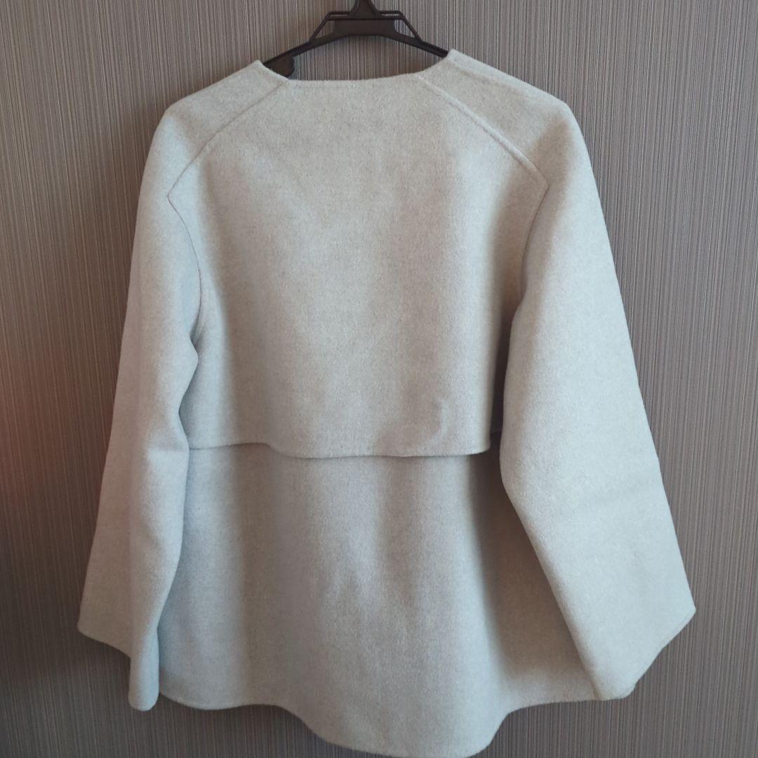 GALERIE VIE ウールダブルフェイス ショートノーカラートレンチコート