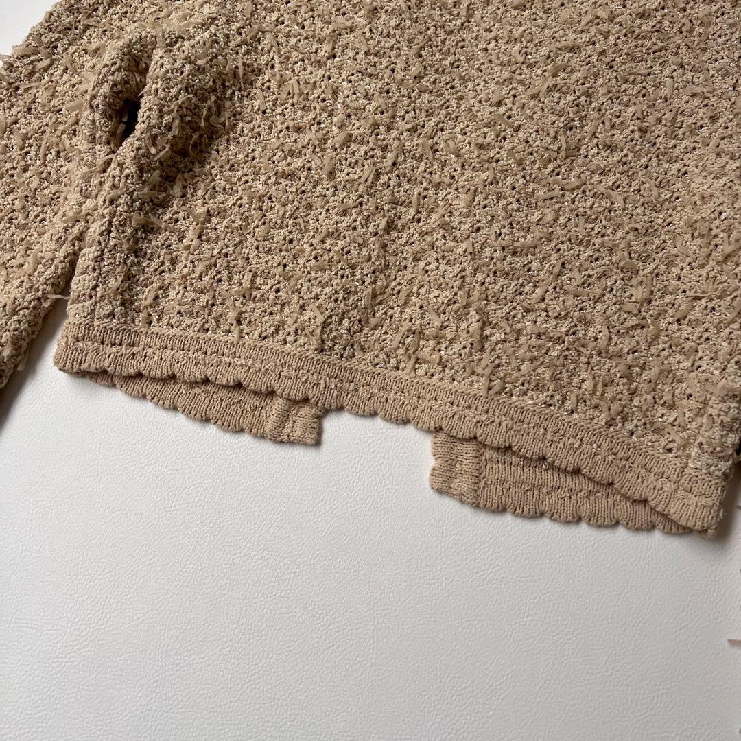 美品 Foxey フォクシー　リボンツイードジャケット　ノーカラージャケット