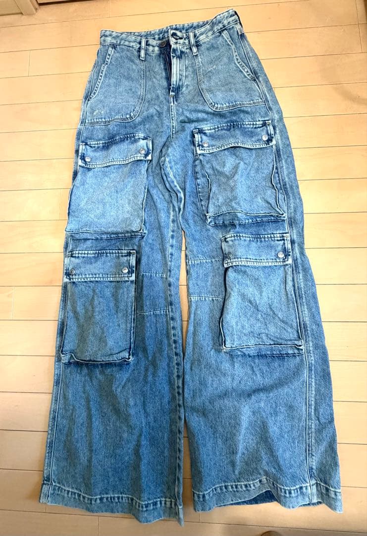 DIESEL カーゴ ワイド デニム パンツ P-MIRTA-OUT 23