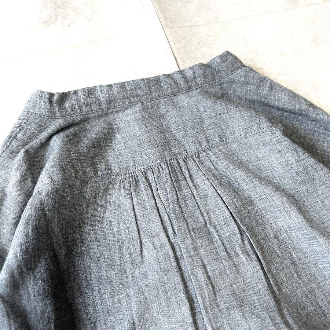 美品 45R フォーティファイブアール 杢コットンバンドカラー チュニック