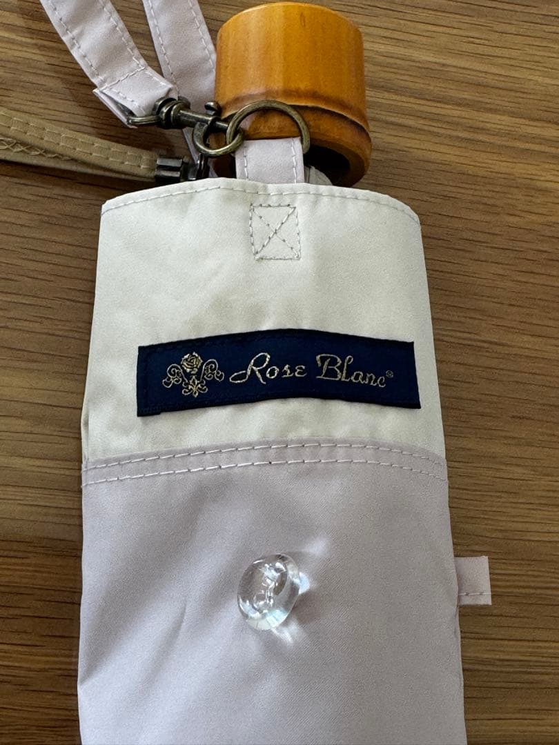 Rose Blanc 折りたたみ傘 雨晴兼用 ピンク×ベージュ