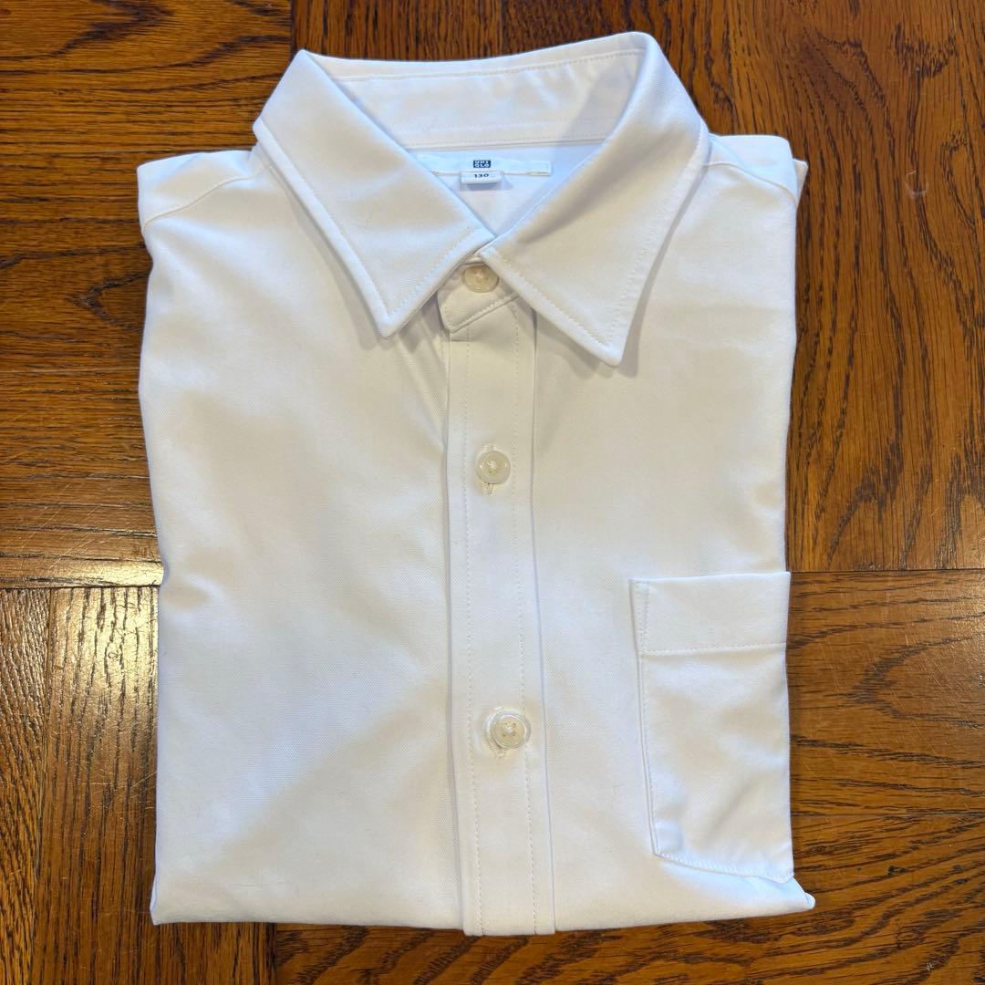 【135cm】 キッズ　ネイビースーツ　上下セット　（130cm白シャツ付）