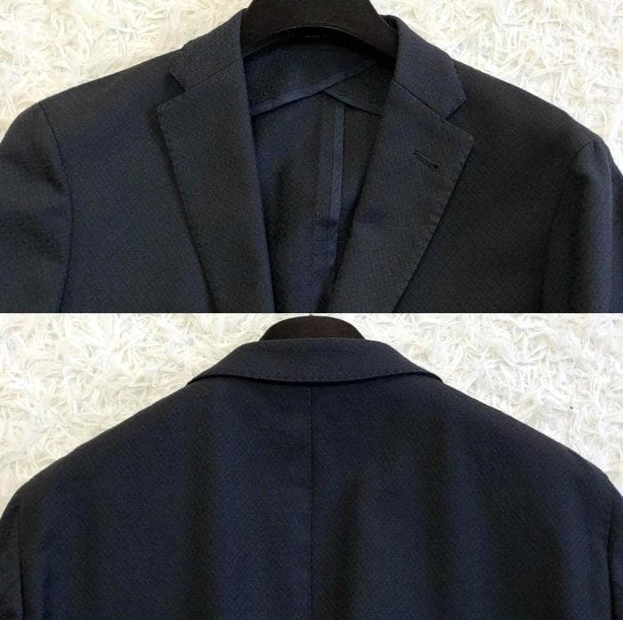 定価10万 逸品！タリアトーレ アンコン テーラードジャケット 織柄 ネイビー