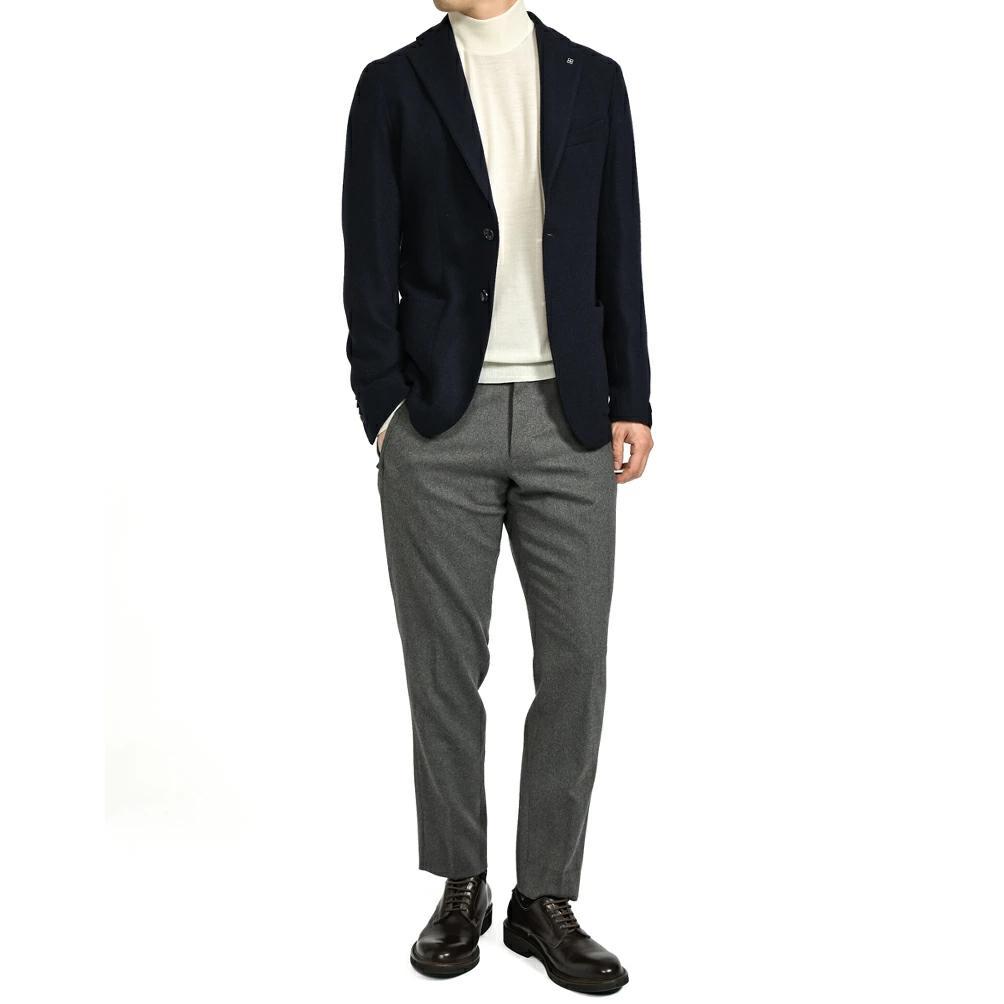 定価10万 逸品！タリアトーレ アンコン テーラードジャケット 織柄 ネイビー