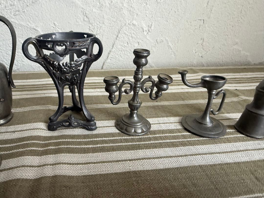 フランスアンティーク　ミニチュア金属製アンティーク雑貨14点セット