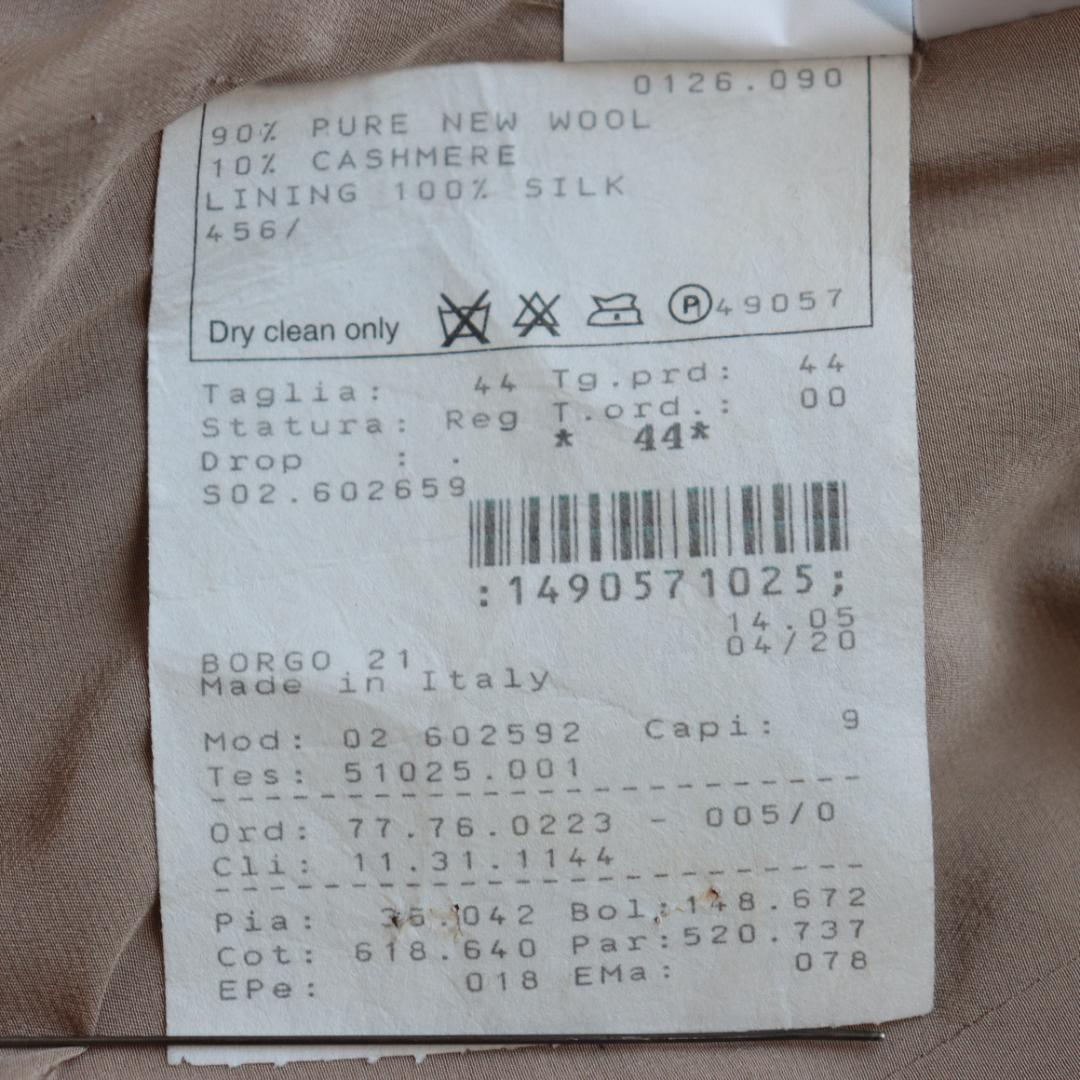 GIORGIO ARMANIテーラード　ジャケット　カシミヤ混　大きいサイズ４４