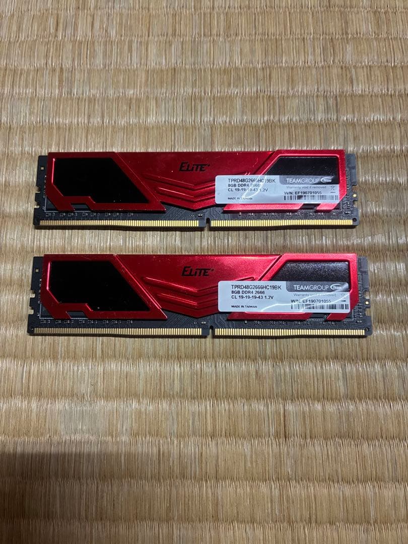TEAMGROUPメモリ 8GB2枚　DDR4 2666 合計16GB