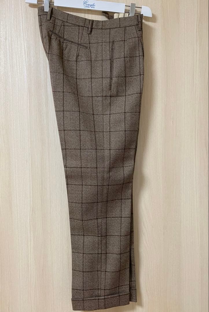 秋冬用　Zanella ウィンドーペン柄 パンツ