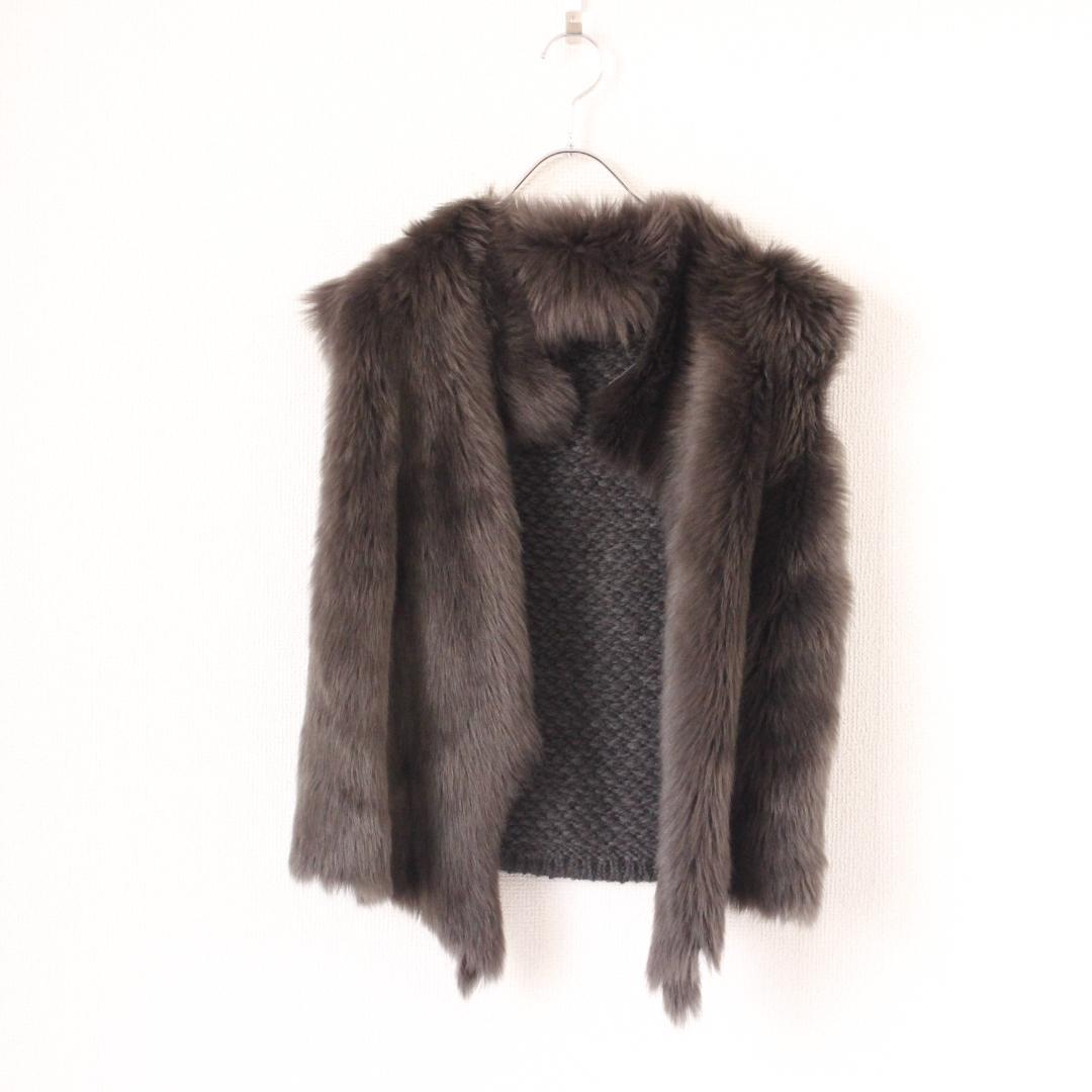 GUSHLOW&COLE ニット切り替えムートンベスト アルパカ