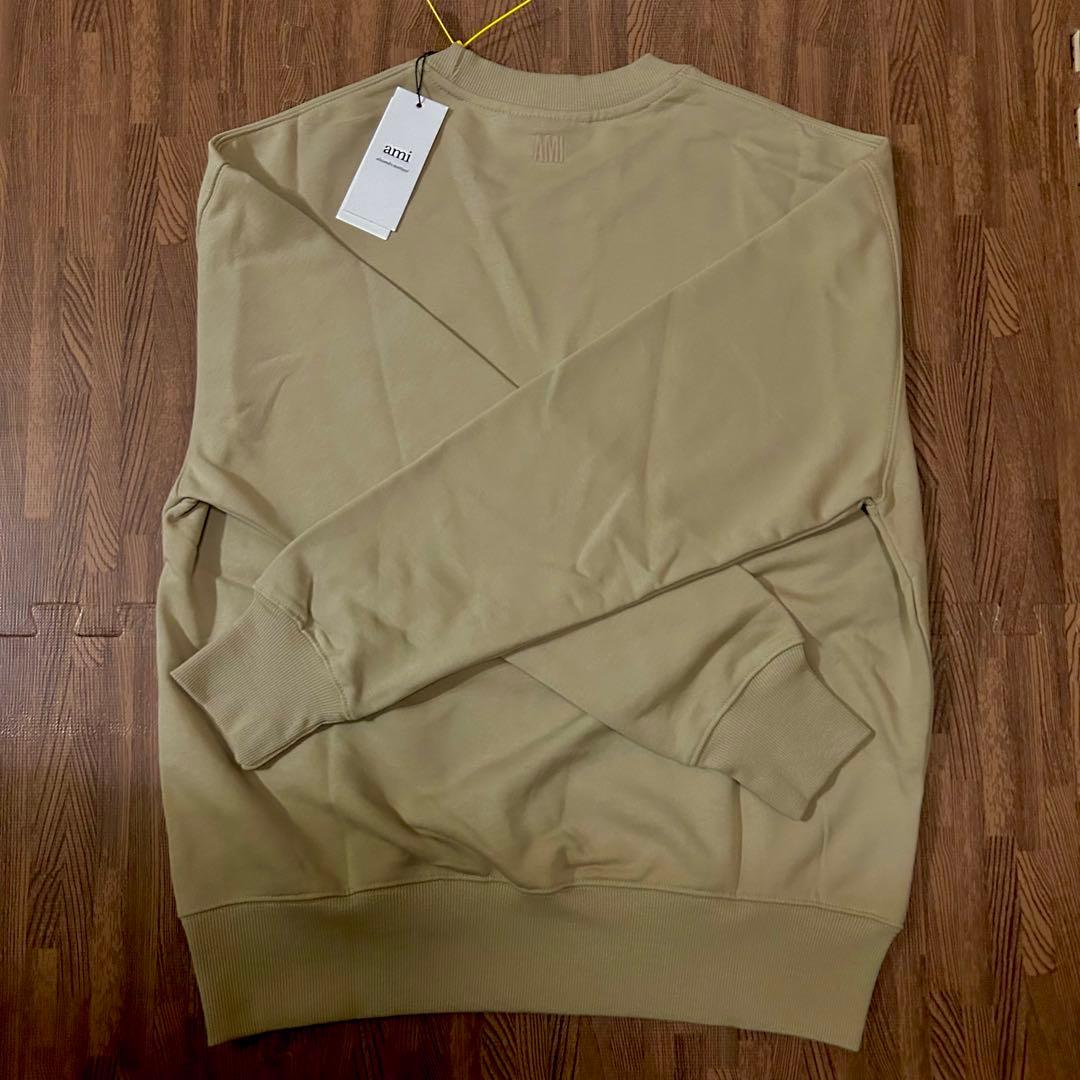 【限定特価】ami スウェット ハート刺繍 カーキ・ベージュ ニット