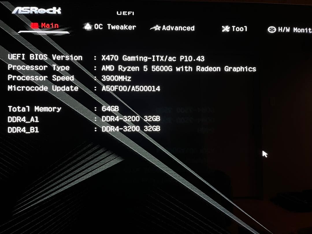 【動作OK】TEAM DDR4-3200 64GB(32GB×2)