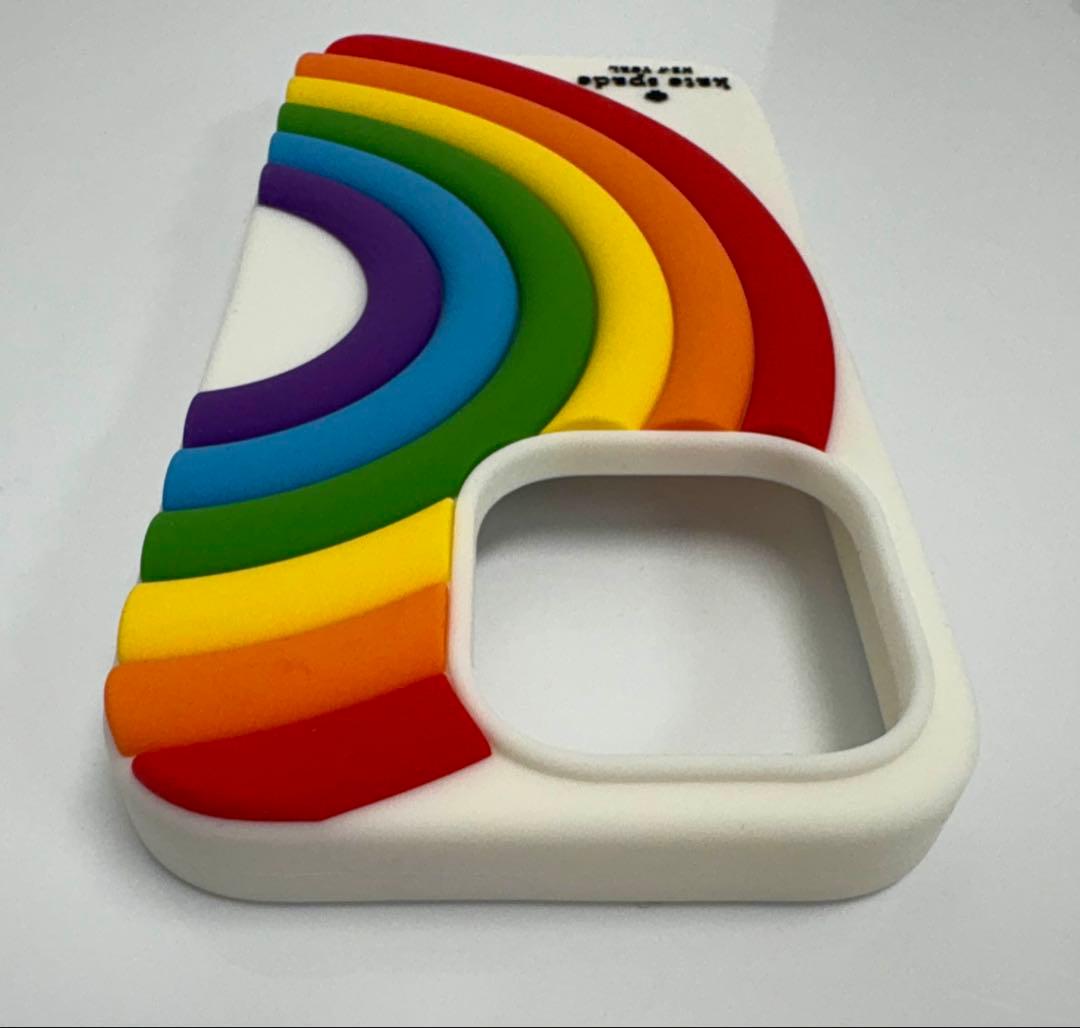 【新品未使用】ケイトスペードiPhone14Pro ケース 虹 レインボー