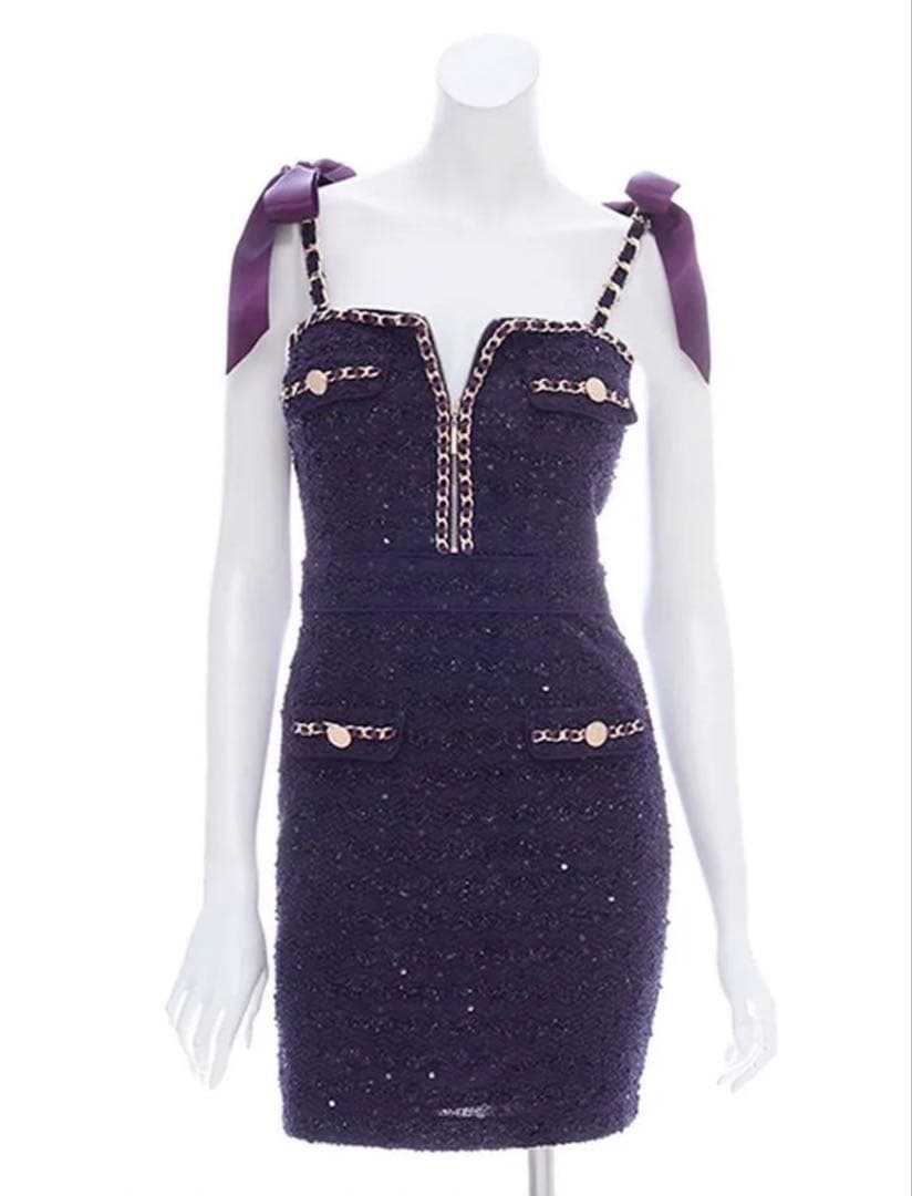 an アン　ドレス　紫　パープル　Mサイズ