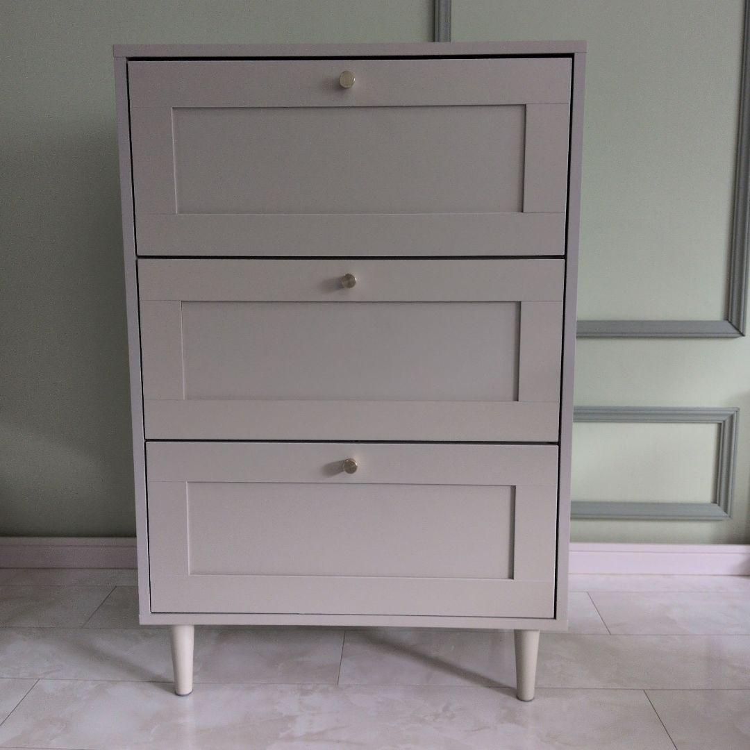 3段チェスト　ベージュ