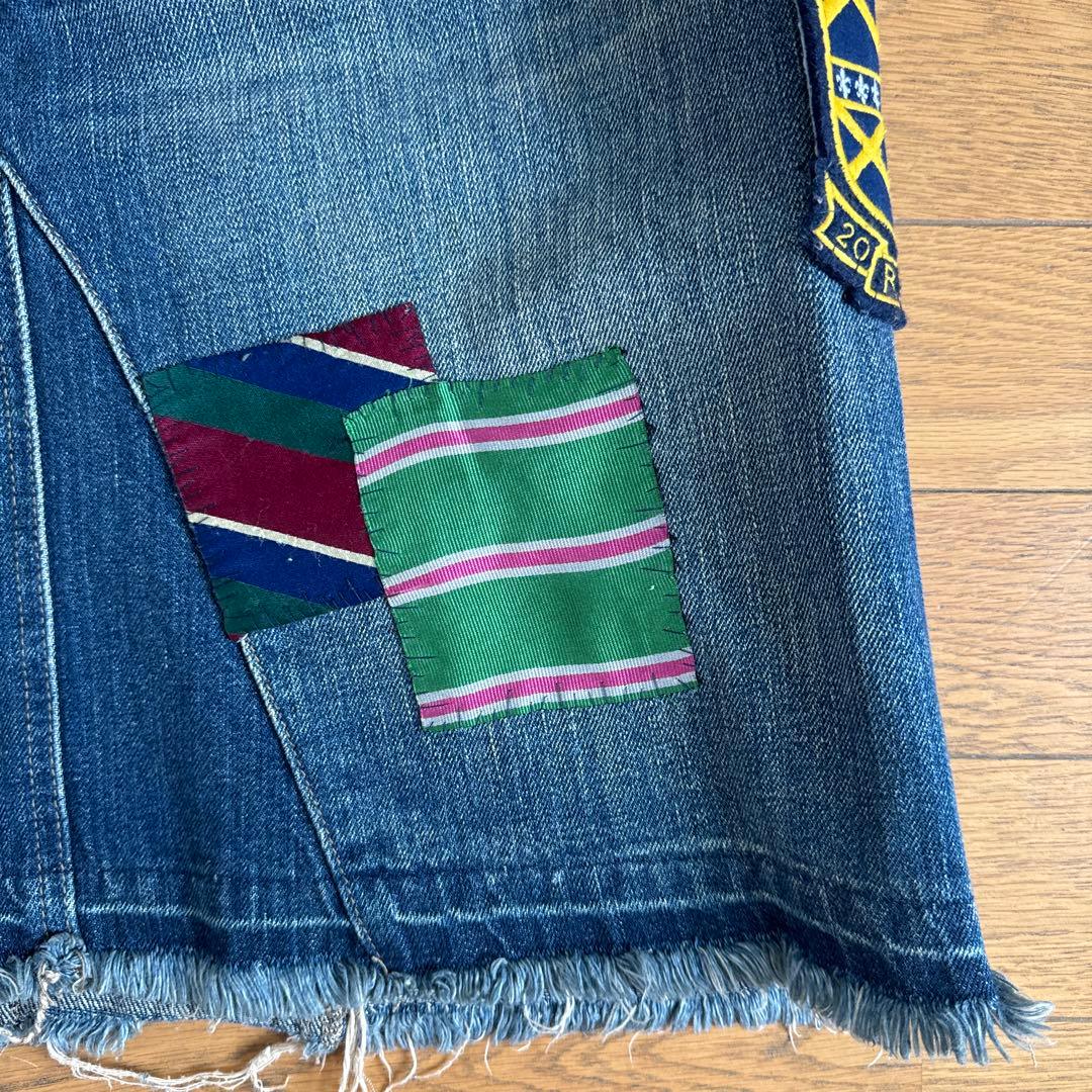 ラルフローレンラグビー RUGBY ワッペン刺繍 デニムスカート 26